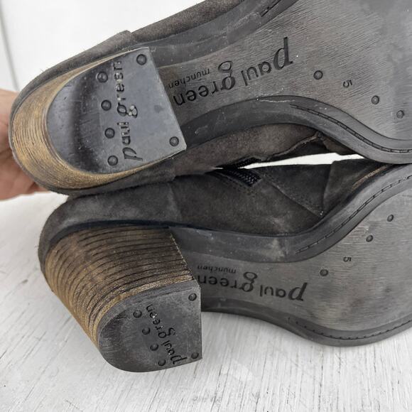 Paul Green Riley grey suede heeled ankle boot water resistant size 7.5 - Picture 9 of 12